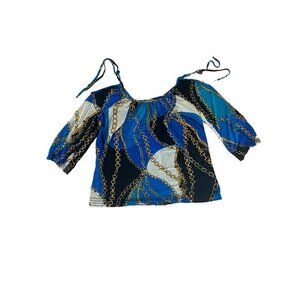 Cache Women's Cold Shoulder Half Sleeve Summer Beach Top - Medium